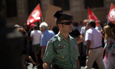 A Guardia Civil member in Madrid, Spain