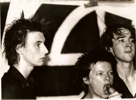 Confrontational … Libertine performing with Crass.