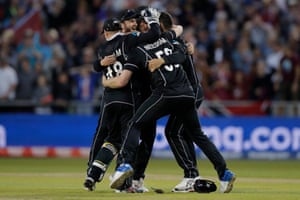 New Zealand players celebrate their win.