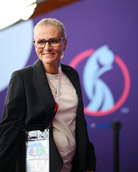 Sarina Wiegman arrives at the stadium prior to the EURO 2025 Group D match between England and Netherlands