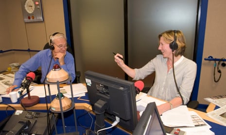 Sarah Montague and John Humphrys live on air.