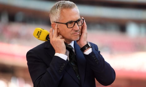 Gary Lineker with a BBC microphone