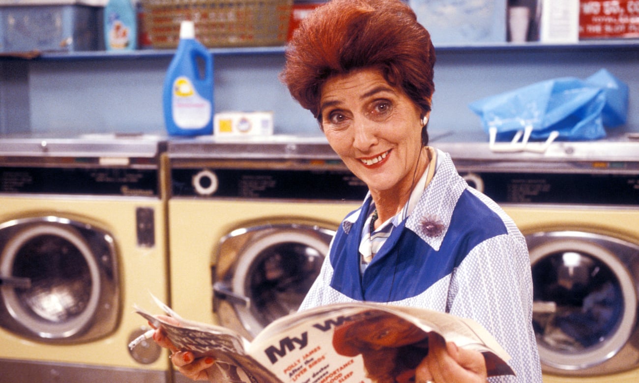 A character adored by all … June Brown as Dot Cotton in the Walford launderette in 1987.