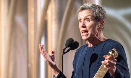 Frances McDormand accepting the best actress (drama) award for her role in Three Billboards Outside Ebbing, Missouri