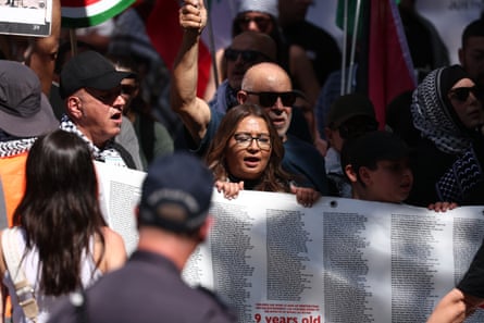 Greens senator Mehreen Faruqi at the pro-Palestine rally