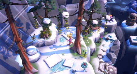 a still from Survival Kids shows a character in a hilly landscape