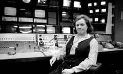 Diana Edwards-Jones, the first woman in charge of a television election special, in ITN's election control room, February 1974. 