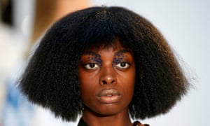 A model presents a creation by Dutch designer Liselore Frowijn as part of her spring/summer 2017 women’s ready-to-wear collection during fashion week.