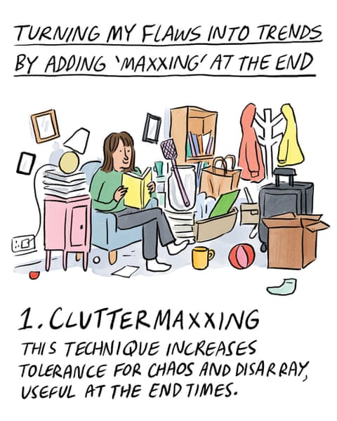 Becky Barnicoat cartoon on maxxing out, panel 1