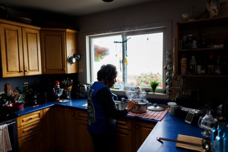 Roberta Olson prepares a meal of traditional Haida foods in her kitchen in Skidegate, Haida Gwaii