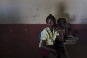 Students attend class at the Le Grand Createur school in the gang-controlled Cite Soleil neighbourhood of Port-au-Prince.