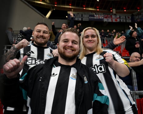Newcastle fans arriving at the BayArena.