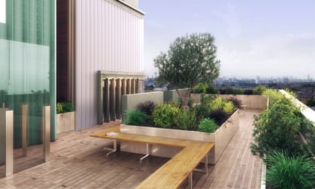 Mapleton Crescent’s communal roof terrace (CGI).