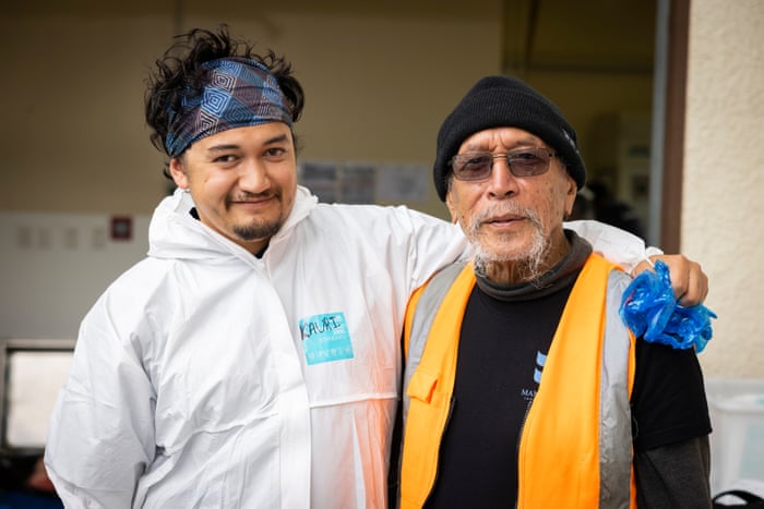 Dissecting the world’s rarest whale – in pictures Hori Parata, a Māori elder and whale expert from Whangārei, with his son Te Kaurinui. Hori has worked on more than 500 whale and dolphin strandings across the country and feels strongly about the need to pass on his mātauranga – or knowledge – to younger people.Photograph: Derek Morrison