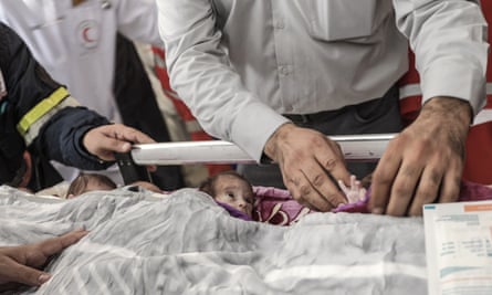 Medics prepare premature babies to be transferred to Egypt 