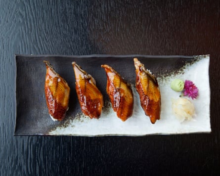 Barbecue mackerel nigiri at Ivy Asia, St Paul’s, London.