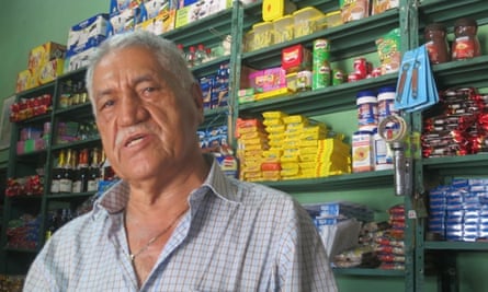 Shopkeeper Noel Segura, 70, from Uribe