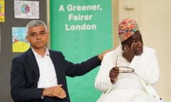 Sadiq Khan with Rosamund Adoo-Kissi-Debrah on the first day of the Ulez expansion. Rosamund's daughter Ella died from an asthma attack in 2013.