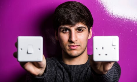 Yasser Khattak with his affordable remote-controlled plug sockets