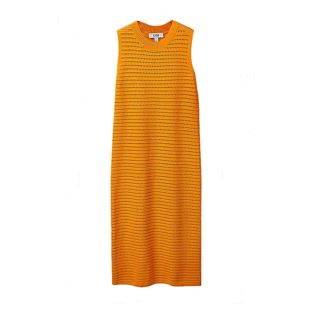 Open-knit cotton orange midi dress £89