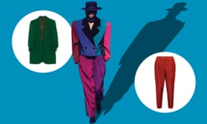 From left: crepe blazer, £59.99, Zara; Marc Jacobs; tapered trousers, £14.99, New Look.
