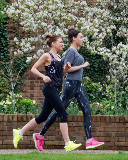 Bella Mackie running with a friend