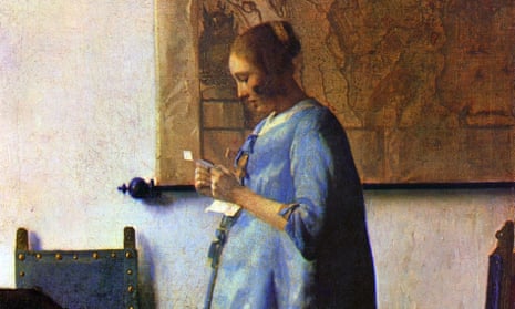 Detail from Vermeer’s Woman in Blue Reading a Letter, 1662-1663.