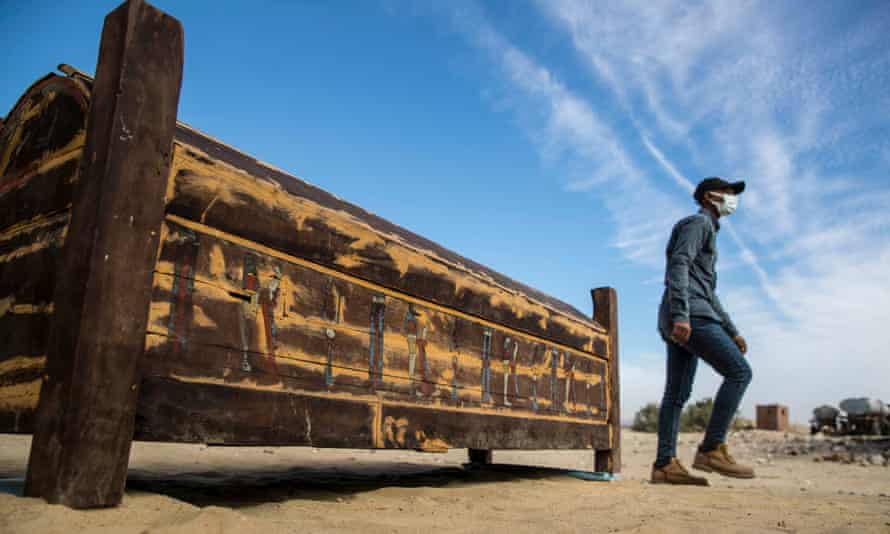 One of the                wooden sarcophagi found by Zahi Hawass's team.