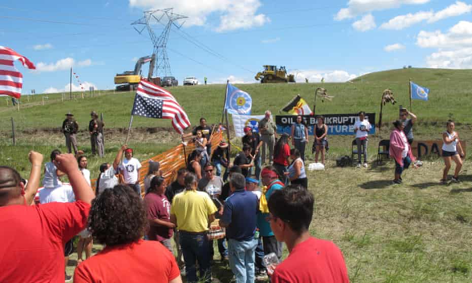 Native Americans protest the Dakota Access oil pipeline