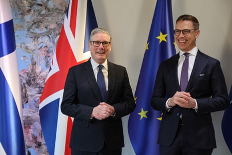 Starmer (left) with Alexander Stubb, president of Finland.