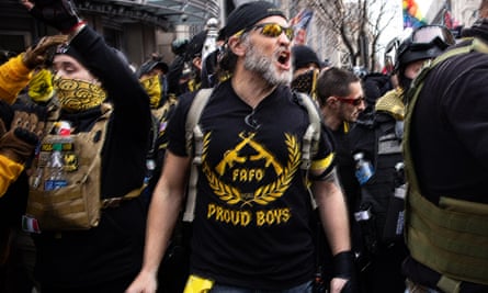 Proud Boys during a rally for Donald Trump in Washington DC, 12 December 2020