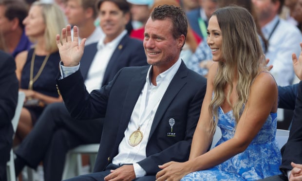 Lleyton Hewitt of Australia is inducted into the International Tennis Hall of Fame in Newport.