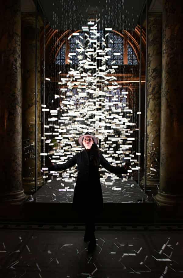 Es Devlin with her installation The Singing Tree at the V and A in 2017.