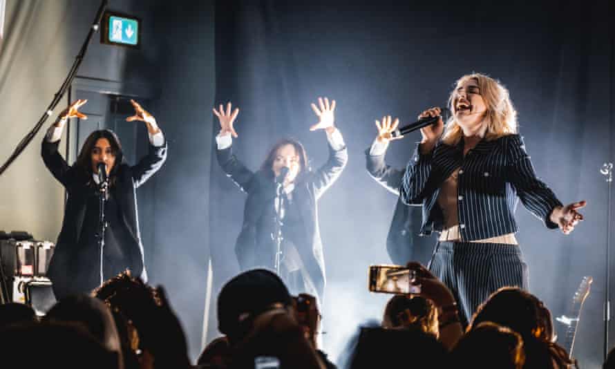 Self Esteem (Rebecca Taylor pictured right) performing in Newcastle, 27 February 2022.