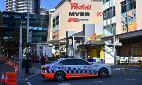 Police outside the Westfield Bondi Junction shopping centre in Sydney, Australia