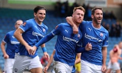 Tom Naylor (centre) celebrates his goal