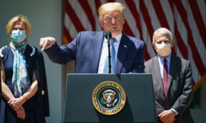Donald Trump speaks on vaccine development in the Rose Garden of the White House in Washington, DC