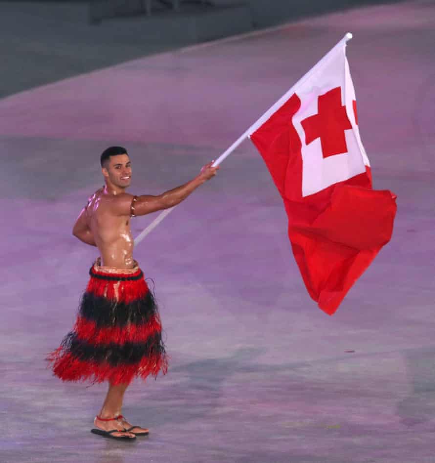 Tonga flag-bearer Pita Taufatofua.