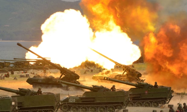 A military drill marking the 85th anniversary of the establishment of the North Korean military.