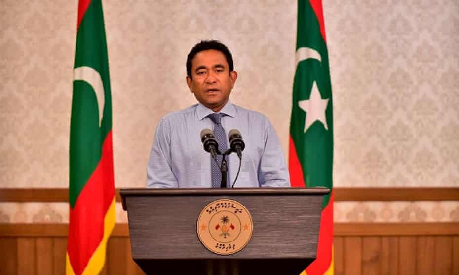 Abdulla Yameen concedes defeat in a televised address.