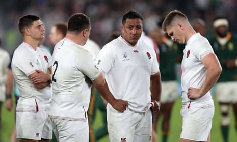 England's Ben Youngs, Jamie George, Mako Vunipola and Owen Farrell after the 2019 World Cup final