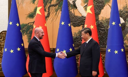 The European Council president, Charles Michel, at a meeting with Xi Jinping in Beijing in December.