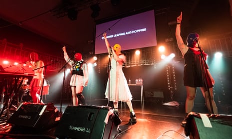 ‘A reproachful desperate cry’ … (L-R) Diana Burkot, Taso Pletner, Maria Alyokhina and Olga Borisova of Pussy Riot performing Riot Days in Edinburgh, 8 November 2022.