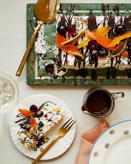 Georgina Hayden’s chocolate and clementine cassata semifreddo.