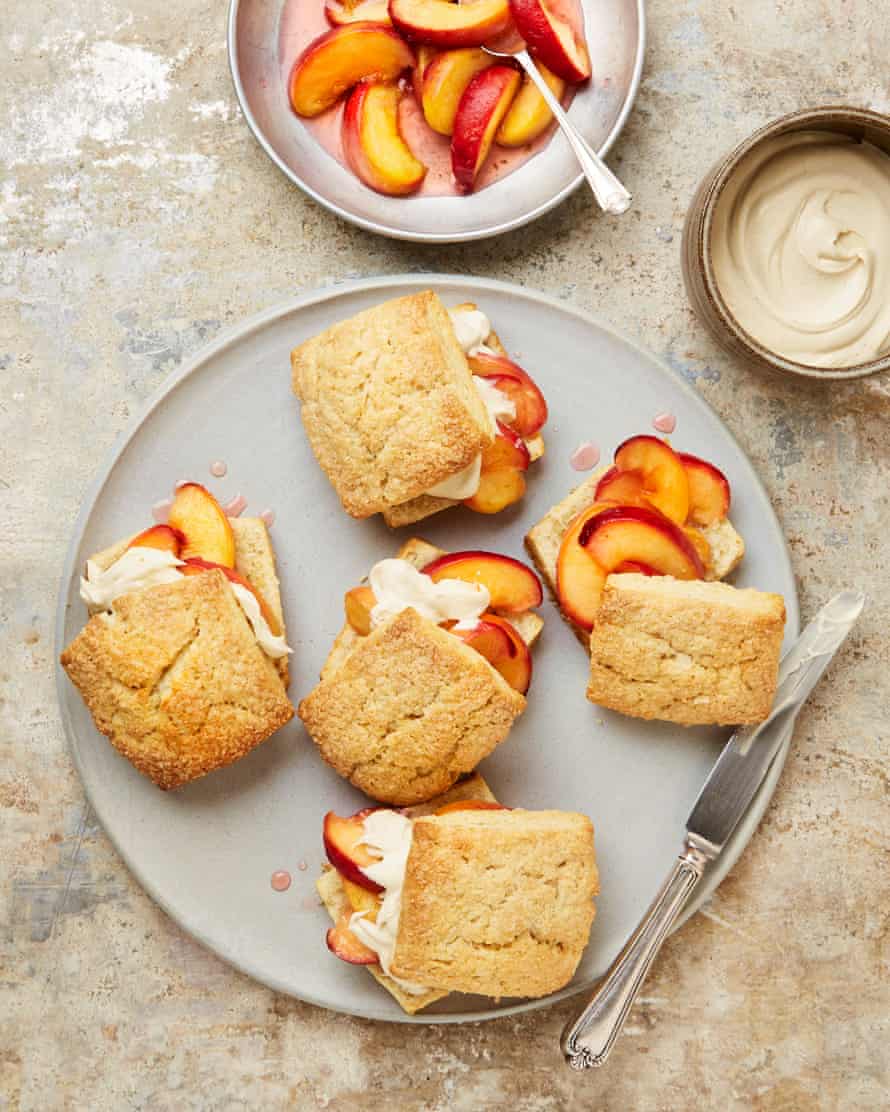 Yotam Ottolenghi Peach and Tahini Cream Shortcake.