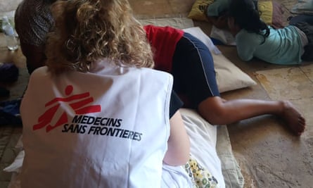 A patient is attended by a Medecins Sans Frontieres in Nauru. MSF has since been forced to leave the island.