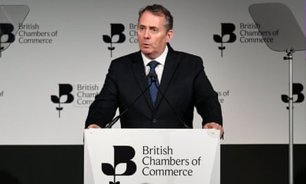 International trade secretary Liam Fox speaking aat the BCC annual conference, London.