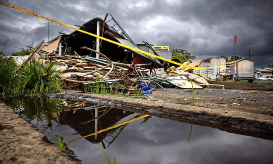 Demolished houses in Lismore after the recent floods devastation.
