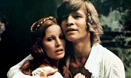 Raquel Welch as Constance, with Michael York as D’Artagnan in Richard Lester’s swashbuckler The Three Musketeers, 1973.
