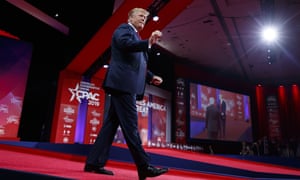 Donald Trump arrives to speak at Conservative Political Action Conference.